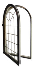 curved / arched window with an opener