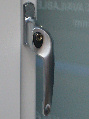 Satin silver cranked handle