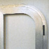 Aluminium curved window bent through a tight radius.