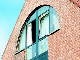 Curved aluminium window.