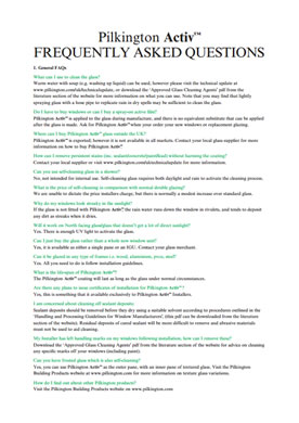 Pilkington Activ™ Q & A - 7 Page Hand Out